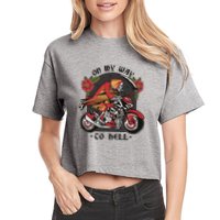 On My Way To Hell Motorcycle Crop Top