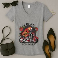 On My Way To Hell Motorcycle Women's V-Neck T-Shirt