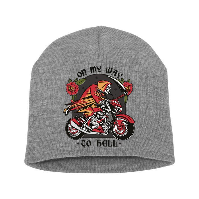 On My Way To Hell Motorcycle Short Acrylic Beanie