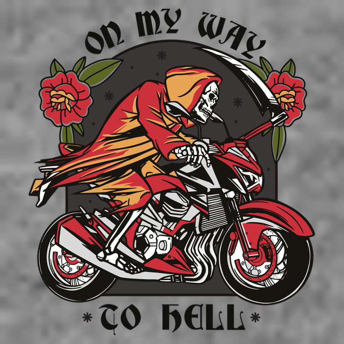 On My Way To Hell Motorcycle Short Acrylic Beanie