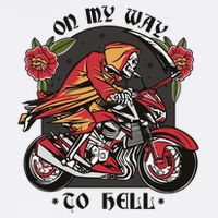 On My Way To Hell Motorcycle Garment-Dyed Sweatshirt