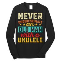 Old Man With Ukulele Hawaiian Guitar Player Music Musician Long Sleeve Shirt