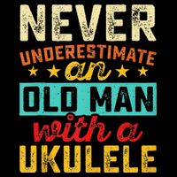 Old Man With Ukulele Hawaiian Guitar Player Music Musician Premium T-Shirt