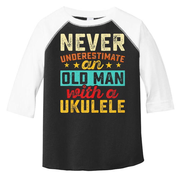 Old Man With Ukulele Hawaiian Guitar Player Music Musician Toddler Fine Jersey T-Shirt
