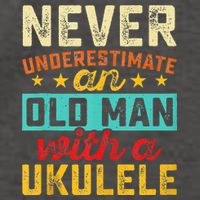 Old Man With Ukulele Hawaiian Guitar Player Music Musician Vector Backpack