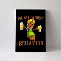 On My Wurst Behavior Bratwurst German Oktoberfest Funny Gift Canvas