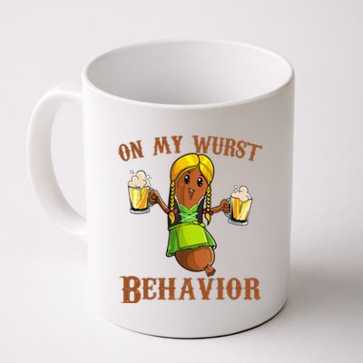 On My Wurst Behavior Bratwurst German Oktoberfest Funny Gift Coffee Mug