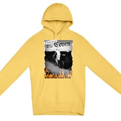 On My Way To The Coven Collage Flames Premium Pullover Hoodie