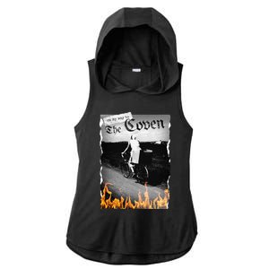 On My Way To The Coven Collage Flames Ladies PosiCharge Tri-Blend Wicking Draft Hoodie Tank