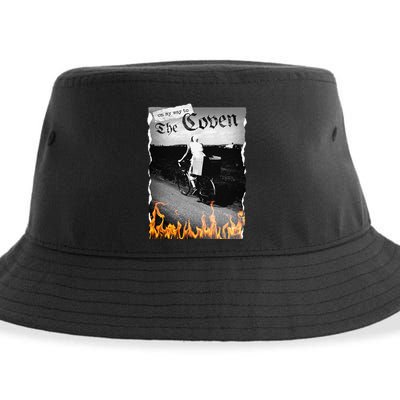 On My Way To The Coven Collage Flames Sustainable Bucket Hat