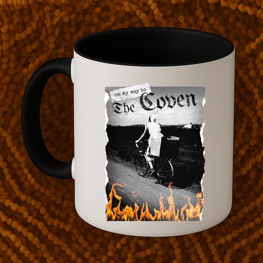 On My Way To The Coven Collage Flames Mug