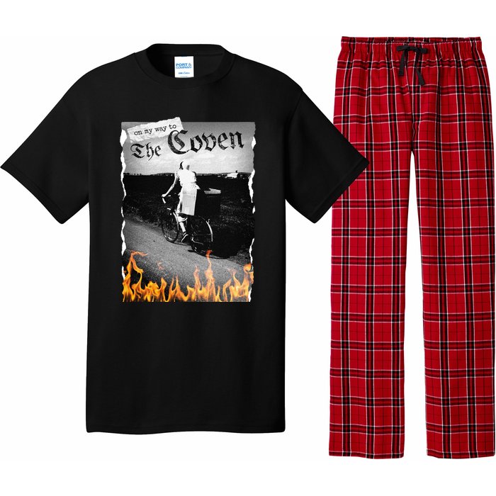 On My Way To The Coven Collage Flames Pajama Set