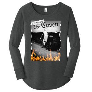 On My Way To The Coven Collage Flames Women's Perfect Tri Tunic Long Sleeve Shirt