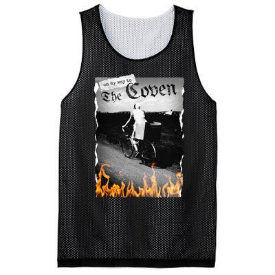 On My Way To The Coven Collage Flames Mesh Reversible Basketball Jersey Tank