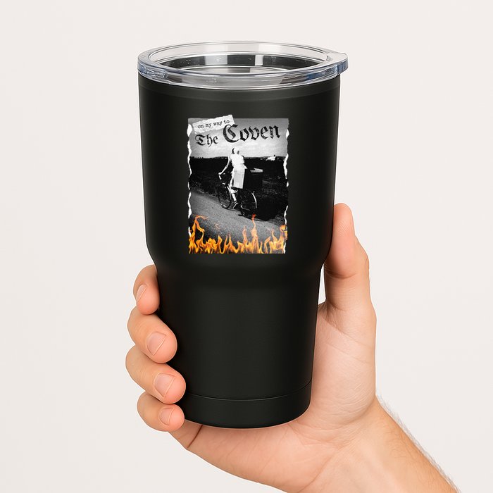 On My Way To The Coven Collage Flames Tumbler
