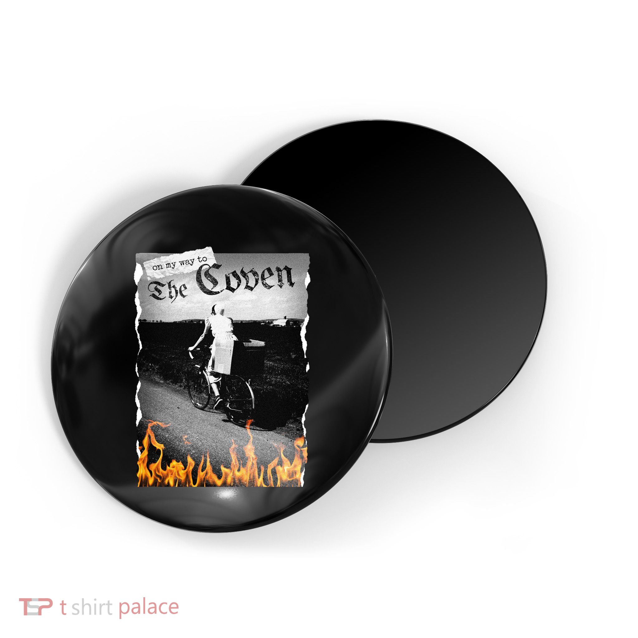 On My Way To The Coven Collage Flames Magnet