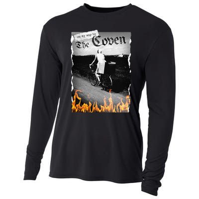 On My Way To The Coven Collage Flames Cooling Performance Long Sleeve Crew