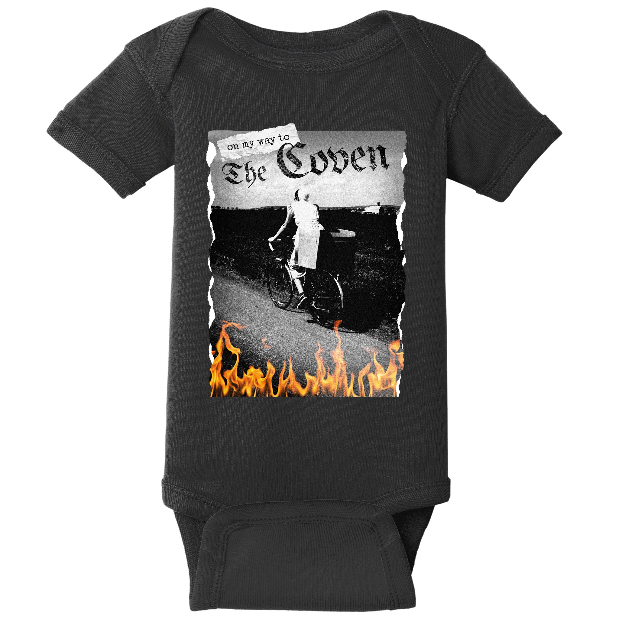 On My Way To The Coven Collage Flames Baby Bodysuit