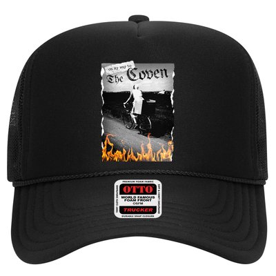 On My Way To The Coven Collage Flames Trucker Hat