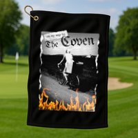 On My Way To The Coven Collage Flames Golf Towel
