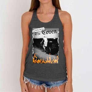 On My Way To The Coven Collage Flames Women's Knotted Racerback Tank