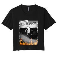 On My Way To The Coven Collage Flames Women's Crop Top Tee