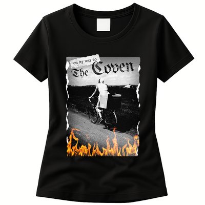 On My Way To The Coven Collage Flames Womens T-Shirt