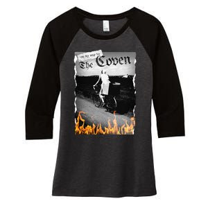 On My Way To The Coven Collage Flames Women's Tri-Blend 3/4-Sleeve Raglan Shirt