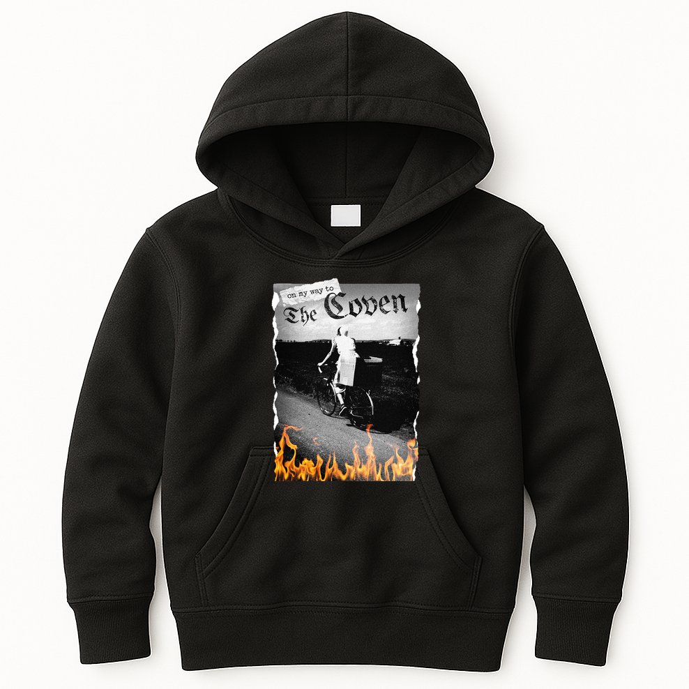 On My Way To The Coven Collage Flames Kids Hoodie