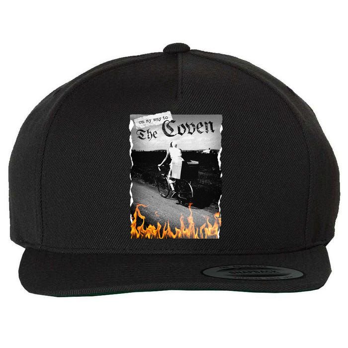 On My Way To The Coven Collage Flames Wool Snapback Cap