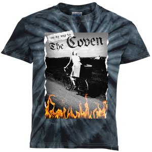 On My Way To The Coven Collage Flames Kids Tie-Dye T-Shirt