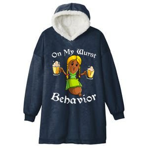 On My Wurst Behavior Oktoberfest German Funny Hooded Wearable Blanket