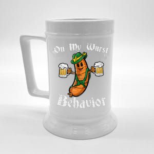 On My Wurst Behavior Funny Bratwurst German Oktoberfest Beer Stein