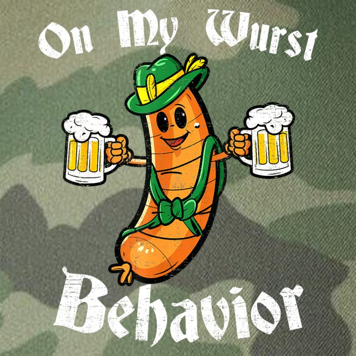 On My Wurst Behavior Funny Bratwurst German Oktoberfest Legacy Tie Dye Trucker Hat