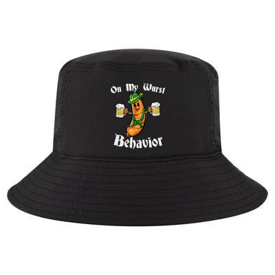 On My Wurst Behavior Funny Bratwurst German Oktoberfest Cool Comfort Performance Bucket Hat