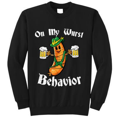 On My Wurst Behavior Funny Bratwurst German Oktoberfest Sweatshirt