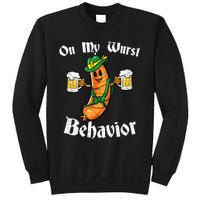 On My Wurst Behavior Funny Bratwurst German Oktoberfest Sweatshirt