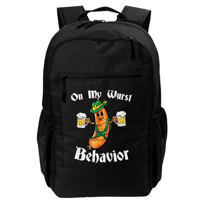 On My Wurst Behavior Funny Bratwurst German Oktoberfest Backpack