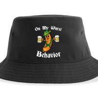 On My Wurst Behavior Funny Bratwurst German Oktoberfest Sustainable Bucket Hat