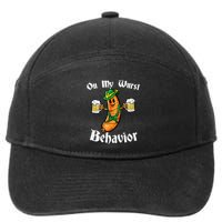On My Wurst Behavior Funny Bratwurst German Oktoberfest 7-Panel Snapback Hat