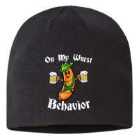 On My Wurst Behavior Funny Bratwurst German Oktoberfest Sustainable Beanie