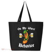 On My Wurst Behavior Funny Bratwurst German Oktoberfest 25L Jumbo Tote
