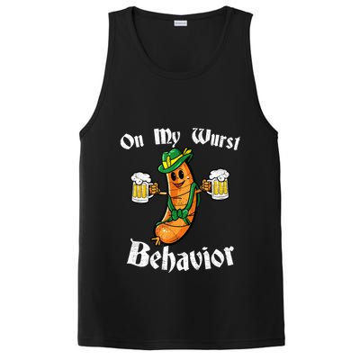 On My Wurst Behavior Funny Bratwurst German Oktoberfest PosiCharge Competitor Tank