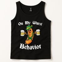 On My Wurst Behavior Funny Bratwurst German Oktoberfest Tank Top