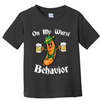On My Wurst Behavior Funny Bratwurst German Oktoberfest Toddler T-Shirt