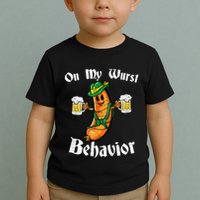 On My Wurst Behavior Funny Bratwurst German Oktoberfest Toddler T-Shirt