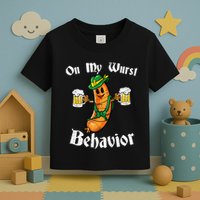 On My Wurst Behavior Funny Bratwurst German Oktoberfest Toddler T-Shirt