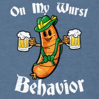 On My Wurst Behavior Funny Bratwurst German Oktoberfest Garment-Dyed Sweatshirt