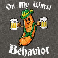 On My Wurst Behavior Funny Bratwurst German Oktoberfest Cotton Canvas Backpack
