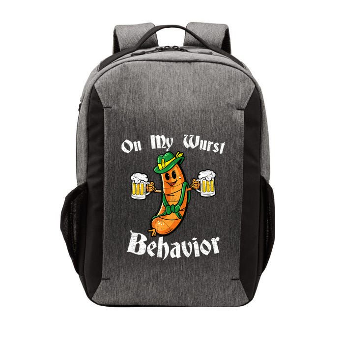 On My Wurst Behavior Funny Bratwurst German Oktoberfest Vector Backpack